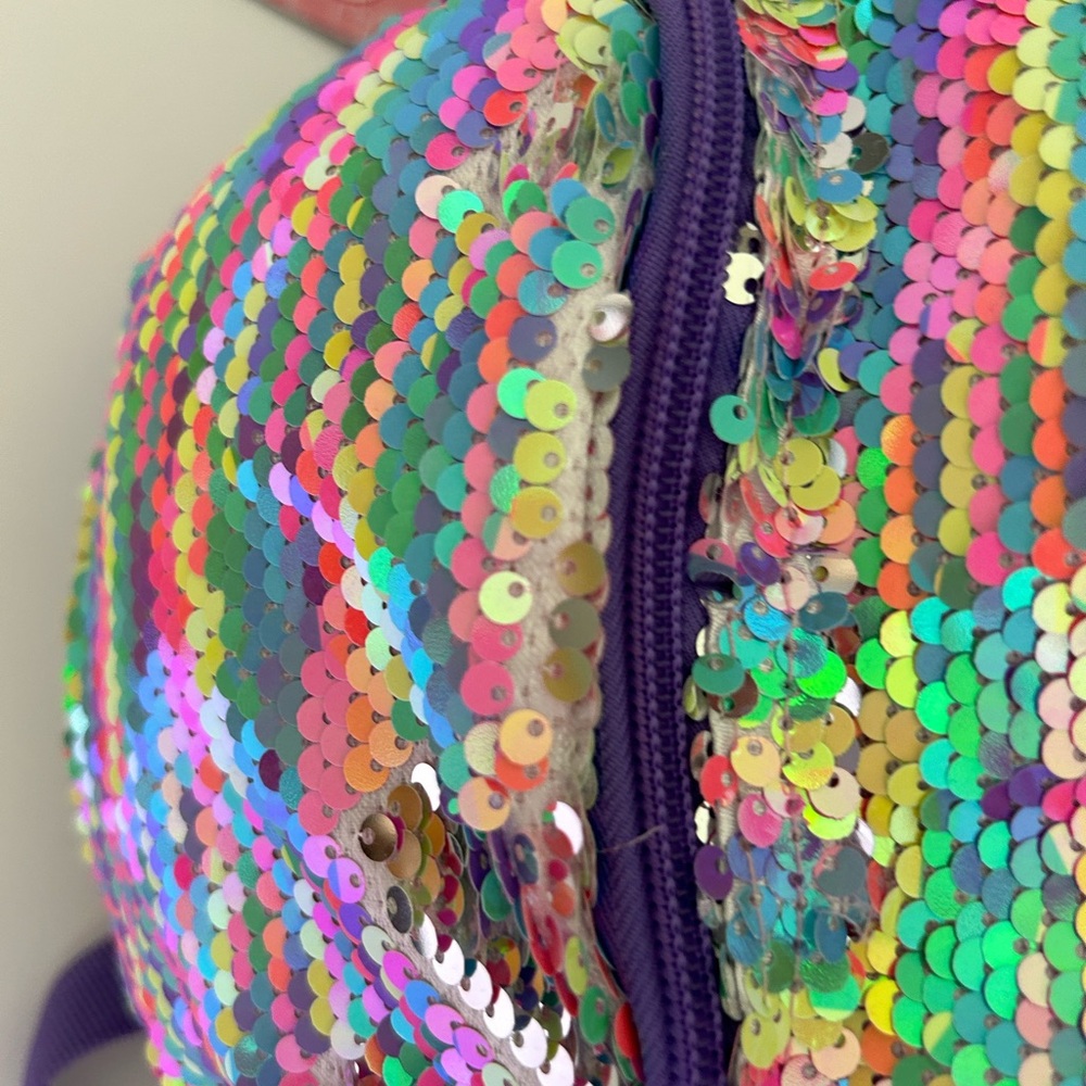 NWT Cat and Jack Sequined Backpack with Adjustable Straps and large front pocket - Picture 7 of 14